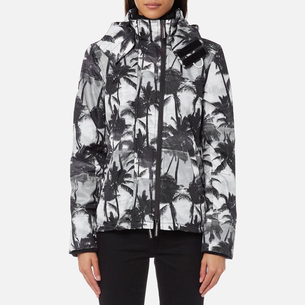 Superdry Women's Black Edition Windcheater Jacket - Mono Palm/Black/Neon Pink