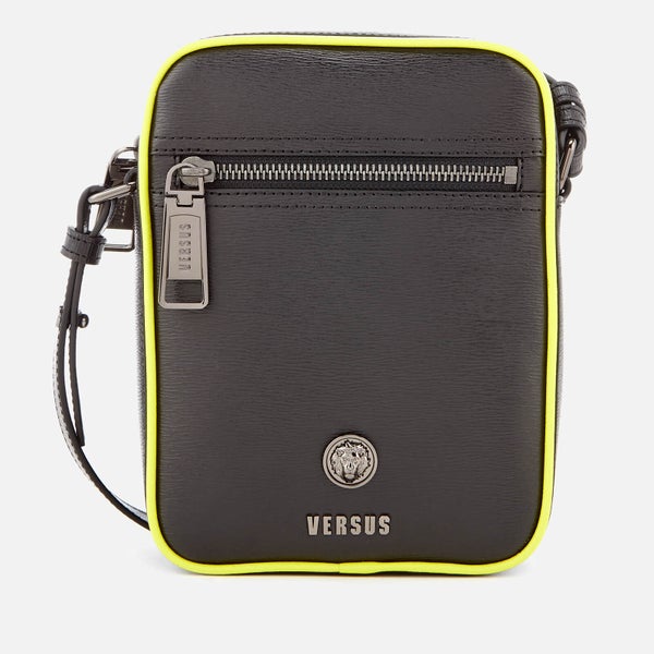 Versus Versace Men's Neon Detail Cross Body Bag - Black/Fluro Yellow
