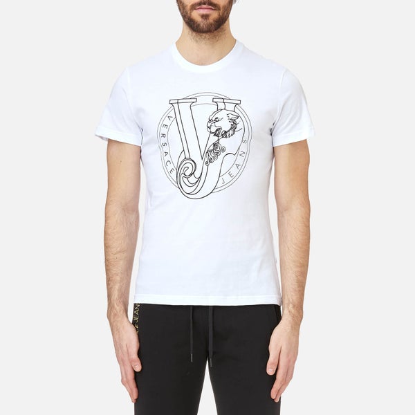 Versace Jeans Men's Round Logo T-Shirt - Bianco