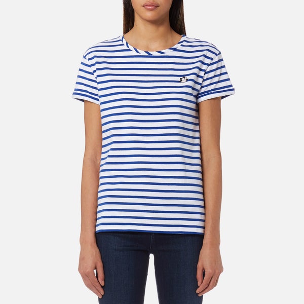 Maison Scotch Women's Felix Ams Blauw Stripe Basic T-Shirt - Multi