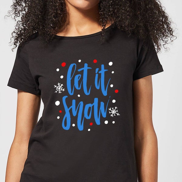 Camiseta Navidad "Let It Snow" - Mujer - Negro