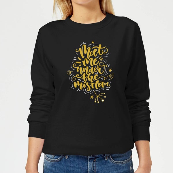 Meet Me Under The Mistletoe Women's Sweatshirt - Black