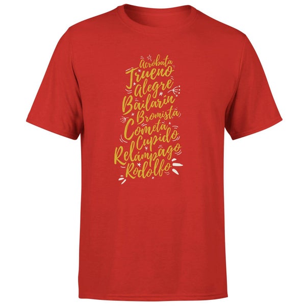 T-Shirt Femme Nombres de Renos - Rouge