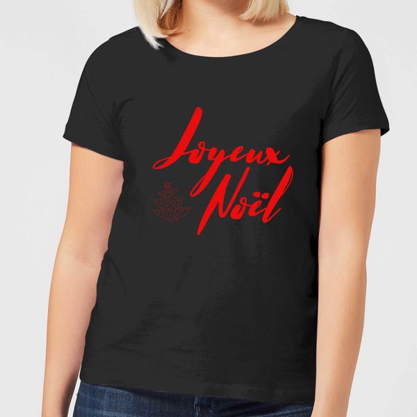Camiseta Navidad "Joyeux Noël" - Mujer - Negro