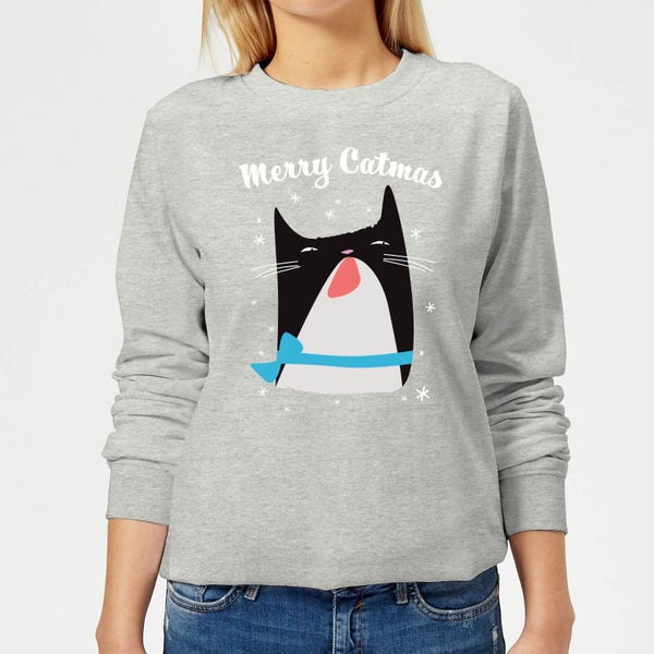 Merry Catmas Frauen Sweatshirt - Grau