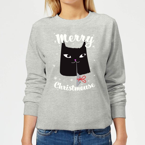 Merry Christmouse Frauen Sweatshirt - Grau