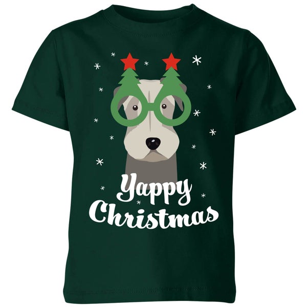Yappy Christmas Kids' T-Shirt - Forest Green