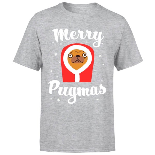 Merry Pugmas T-Shirt - Grey