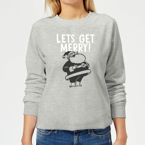 Lets Be Merry Frauen Sweatshirt - Grau