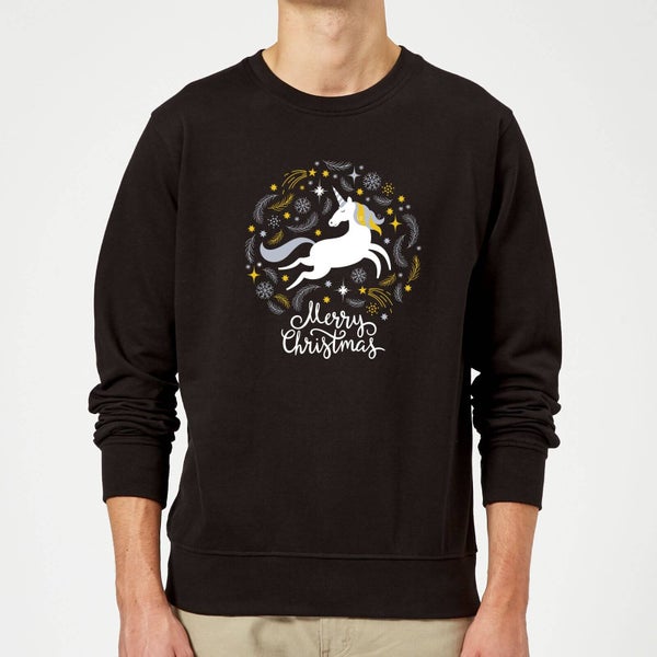 Unicorn Christmas Sweater - Black