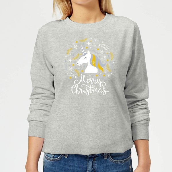 Unicorn Christmas Frauen Sweatshirt - Grau