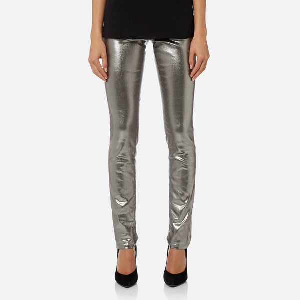Versace Jeans Women's Metallic Trousers - Silver