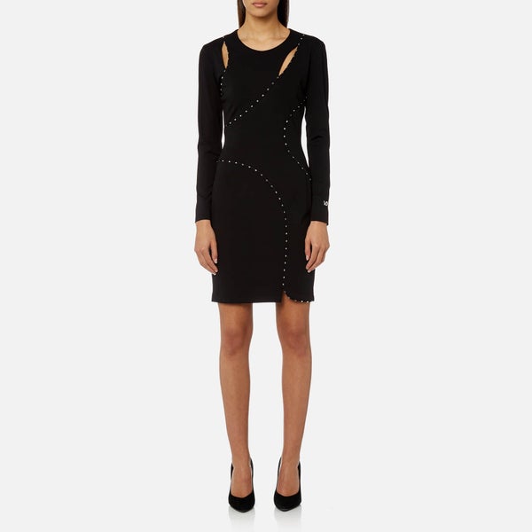 Versace Jeans Women's Fitted Studded Dress - Black