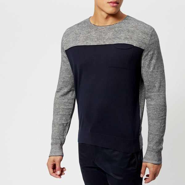 Armani Exchange Men's Knitted Pullover - Navy/White