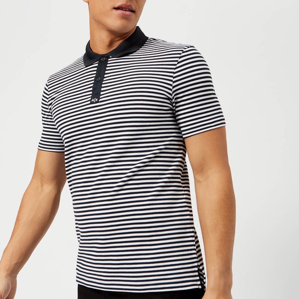 Armani Exchange Men's Stripe Polo Shirt - Stripe Navy