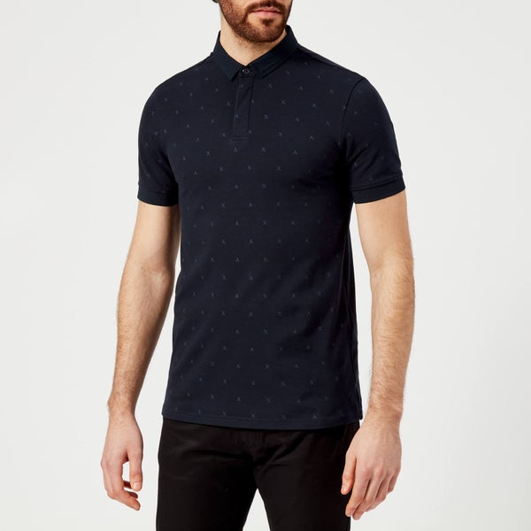 Armani Exchange Men's All Over Print Polo Shirt - Navy