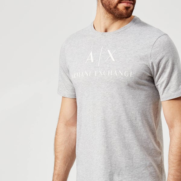 Armani Exchange Men's AX and Script Logo T-Shirt - Heather Grey