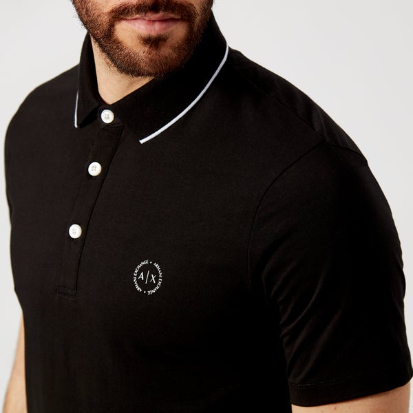 Armani Exchange Men's Tipped Polo Shirt - Black - M