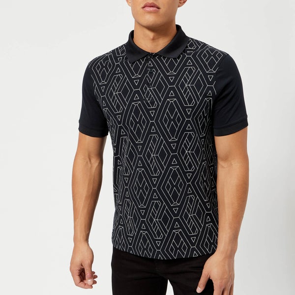 Armani Exchange Men's Printed Polo Shirt - Navy Geometric