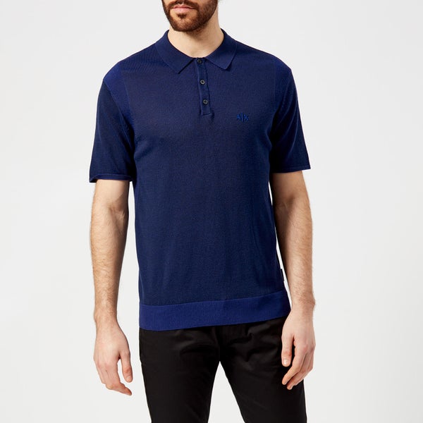 Armani Exchange Men's Knitted Polo Shirt - Navy/Ultramarine