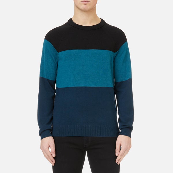 Michael Kors Men's EFM Crew Neck Colour Block Sweater - Black