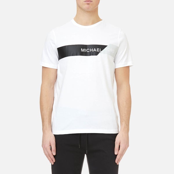 Michael Kors Men's Geo Chest Stripe Logo Graphic T-Shirt - White