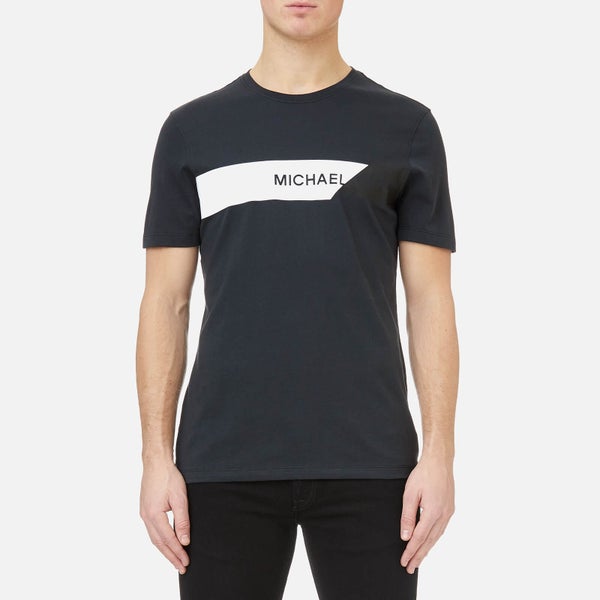 Michael Kors Men's Geo Chest Stripe Logo Graphic T-Shirt - Black