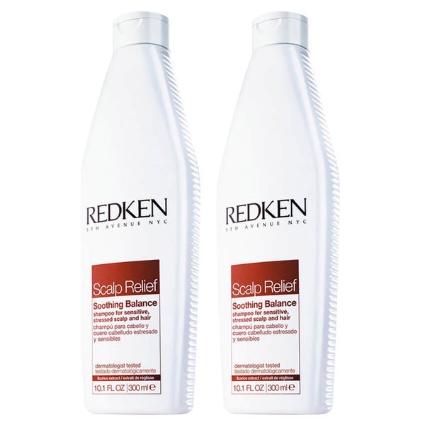 Redken Scalp Relief Soothing Balance Shampoo Duo łagodzący szampon do włosów - zestaw 2 sztuk (2 x 300 ml)