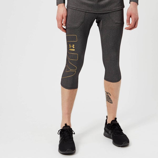 Under Armour Men's Perpetual Half Leggings - Black/Metallic Gold