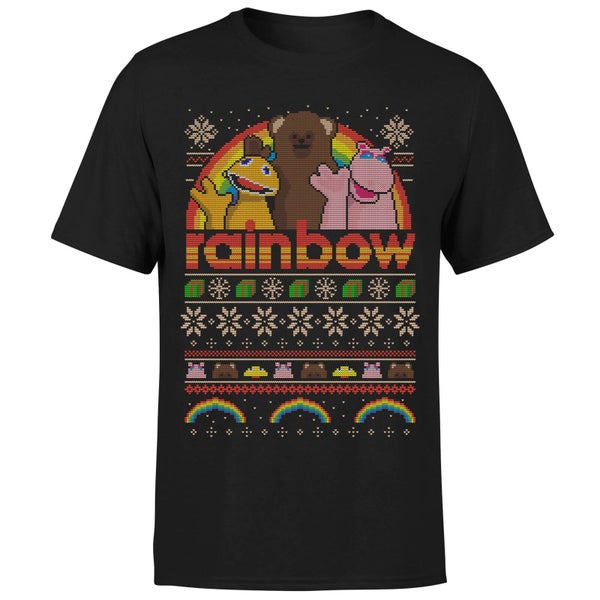 Rainbow Christmas T-Shirt - Black