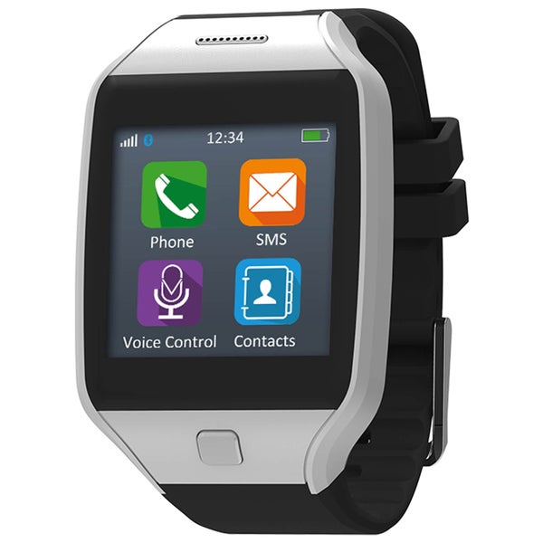 MyKronoz ZeTel 2G Micro-Sim Smart Watch Phone with App (Android & Apple) - Silver