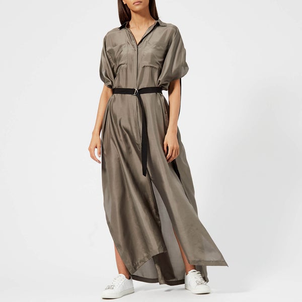 Karl Lagerfeld Women's Maxi Shirt Dress - Khaki