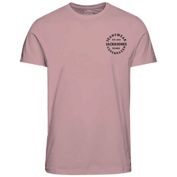 Jack & Jones Men's Originals Art Chest Print T-Shirt - Silver Pink
