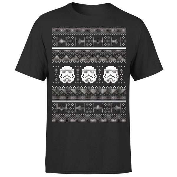 Star Wars Stormtroopers Kerst T-Shirt- Zwart