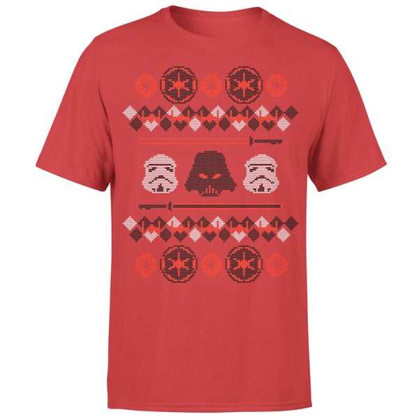 T-Shirt Star Wars Christmas Imperial Knit Red