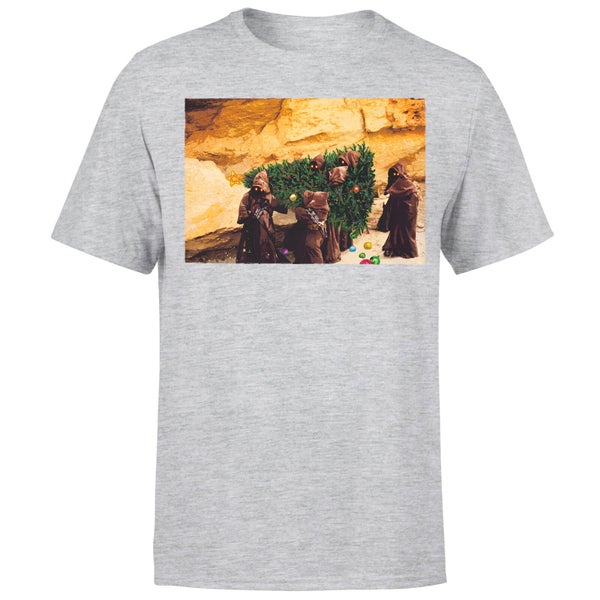 T-Shirt Star Wars Christmas Jawa Tree Grey