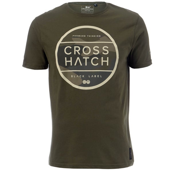 T-Shirt Homme Crosshatch Watkins - Vert Kaki