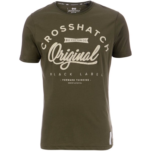 T-Shirt Homme Freemans Crosshatch - Vert Kaki