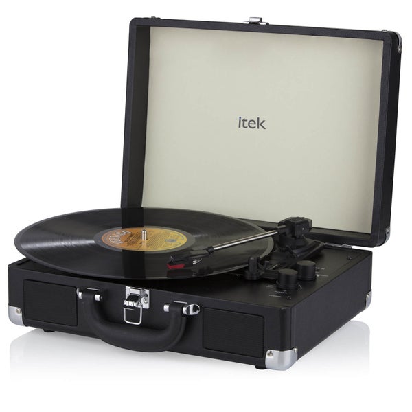 iTek 3 Speed Bluetooth Turntable With Built-In Speakers - Black