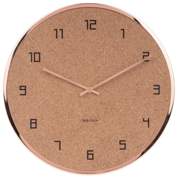 Karlsson Modest Cork Wall Clock - Copper