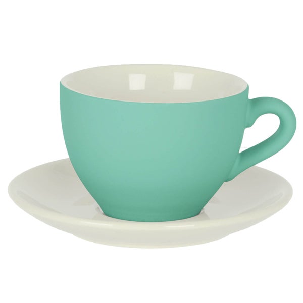 Silk Coffee Cup with Saucer - Sea Green