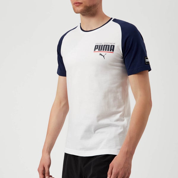 Puma Men's Style Athletic Block Short Sleeve T-Shirt - Puma White