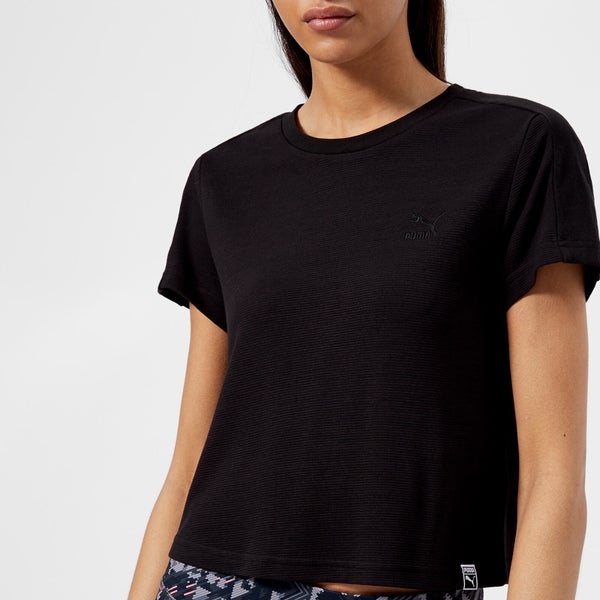 Puma Women's Classics Structured Short Sleeve T-Shirt - Cotton Black