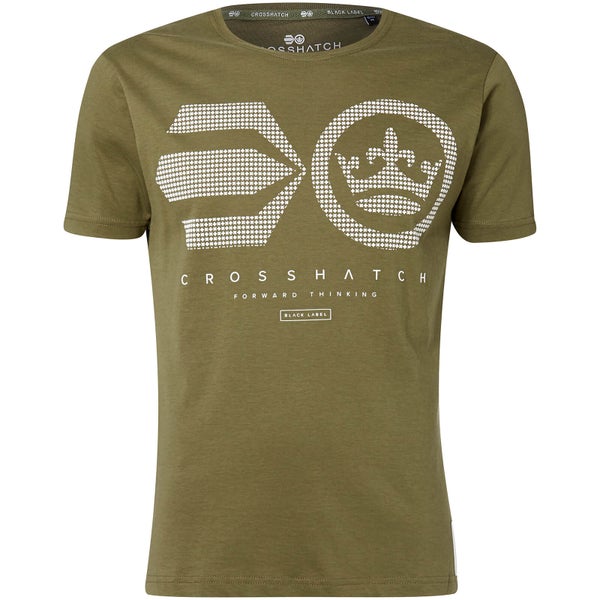 T-Shirt Homme Crisscross Crosshatch - Vert Olive