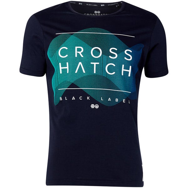 T-Shirt Homme Waveform Crosshatch - Bleu Marine
