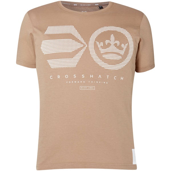 T-Shirt Homme Crisscross Crosshatch - Beige