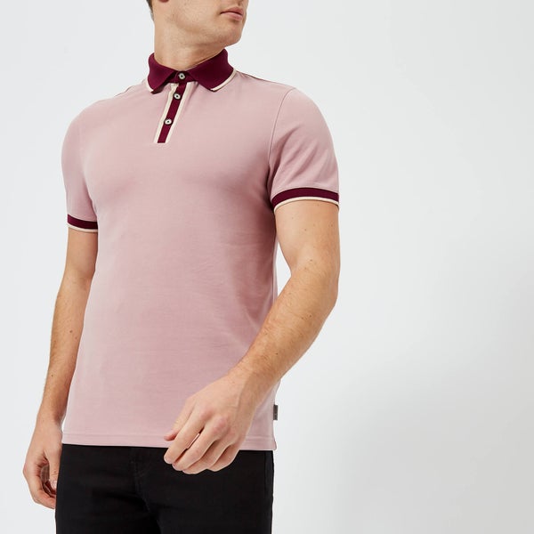 Ted Baker Men's Howl Knitted Collar Polo Shirt - Pink