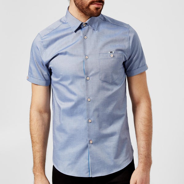 Ted Baker Men's Wallo Short Sleeve Shirt - Blue