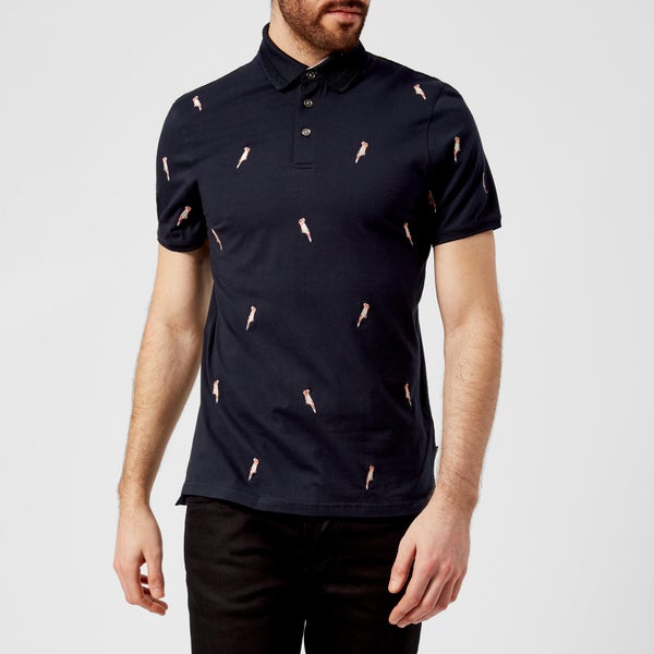 Ted Baker Men's Scraffy Embroidered Polo Shirt - Navy