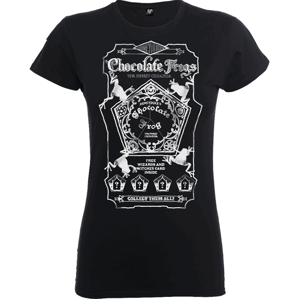 Harry Potter Honeydukes Mono Chocolate Frogs Women's Black T-Shirt